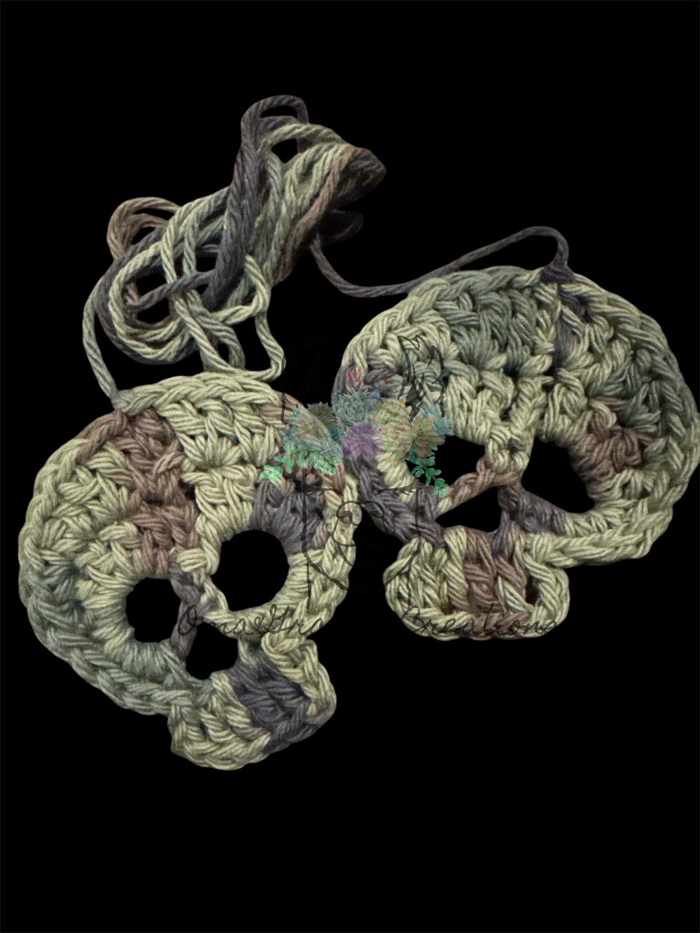 A Pair of Crocheted Skulls-Renegade
