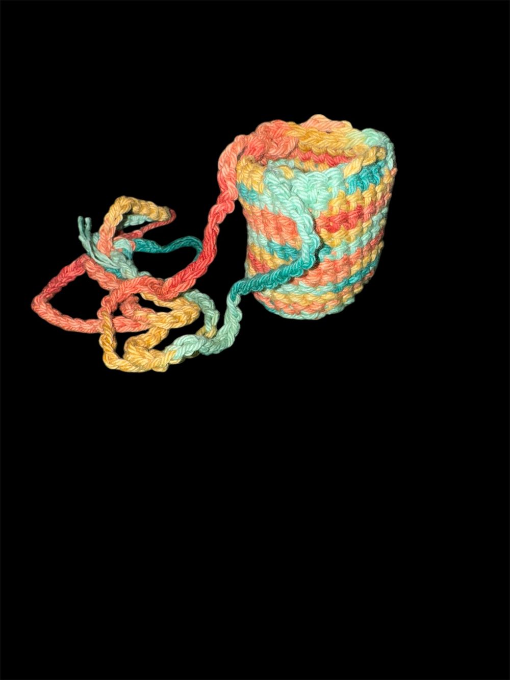 Crocheted Medicine Bag/ Pouch - Dessert Gold