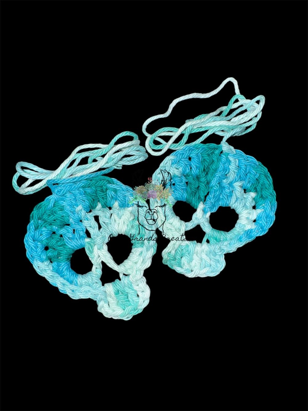 A Pair of Crocheted Skulls- Caribbean